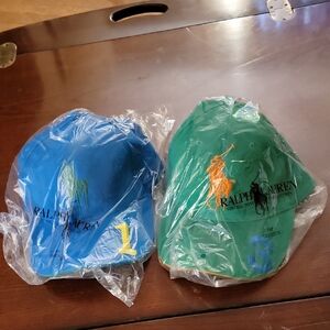 Ralph Lauren Caps in Blue and Green Lot Nwt